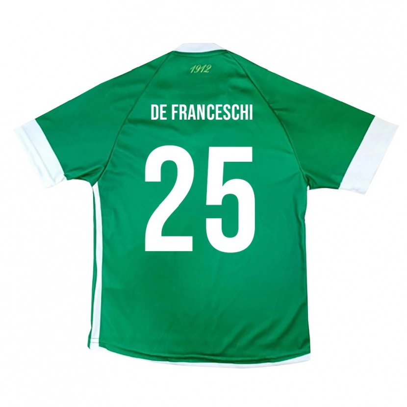 Danxen Kinderen Edoardo De Franceschi #25 Groen Wit Thuisshirt Thuistenue 2025/26 T-Shirt België