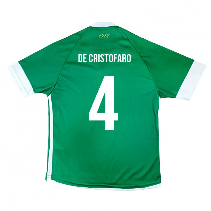 Danxen Kinderen Antonio De Cristofaro #4 Groen Wit Thuisshirt Thuistenue 2025/26 T-Shirt België
