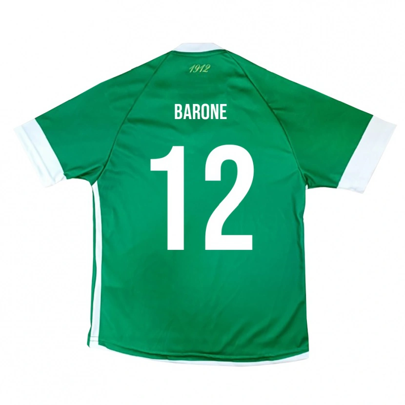 Danxen Kinderen Filippo Barone #12 Groen Wit Thuisshirt Thuistenue 2025/26 T-Shirt België