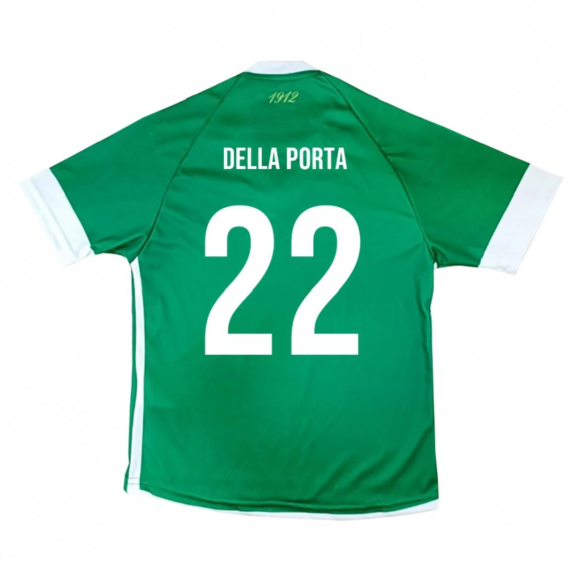 Danxen Kinderen Simone Della Porta #22 Groen Wit Thuisshirt Thuistenue 2025/26 T-Shirt België