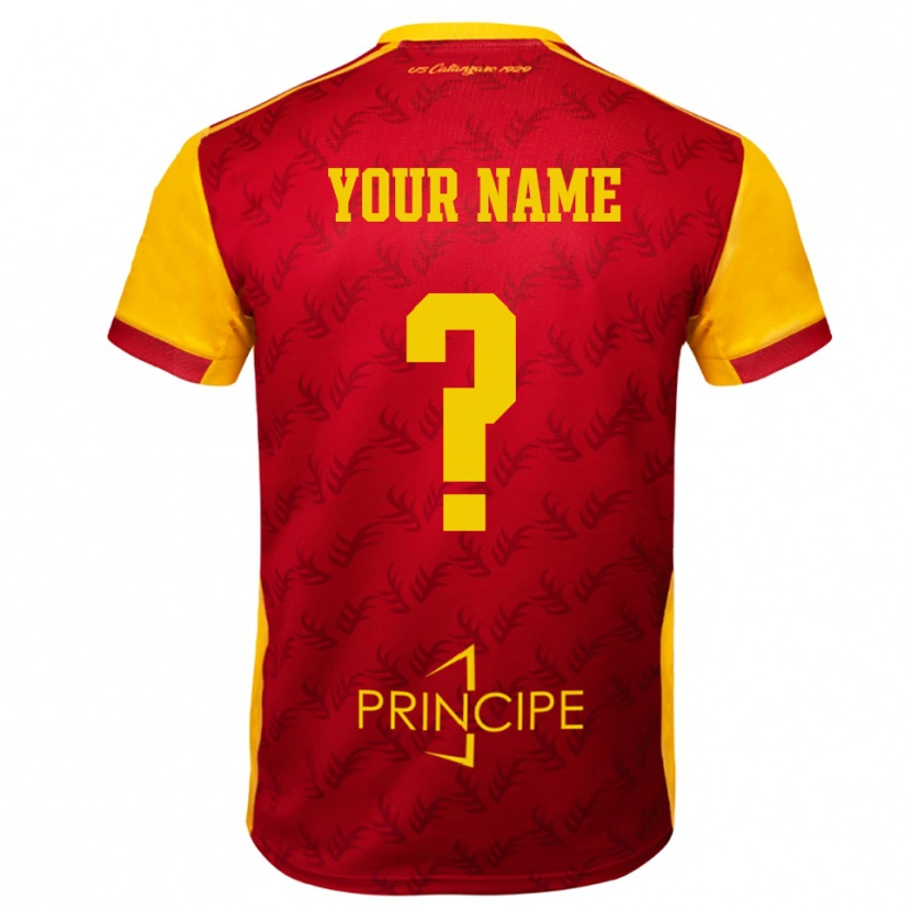 Danxen Kinderen Uw Naam #0 Geel Rood Thuisshirt Thuistenue 2025/26 T-Shirt België