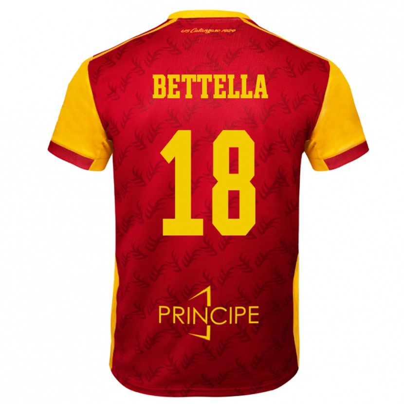 Danxen Kinderen Davide Bettella #18 Geel Rood Thuisshirt Thuistenue 2025/26 T-Shirt België