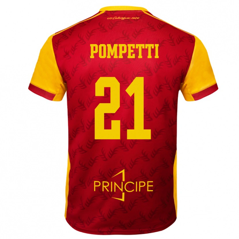 Danxen Kinderen Marco Pompetti #21 Geel Rood Thuisshirt Thuistenue 2025/26 T-Shirt België