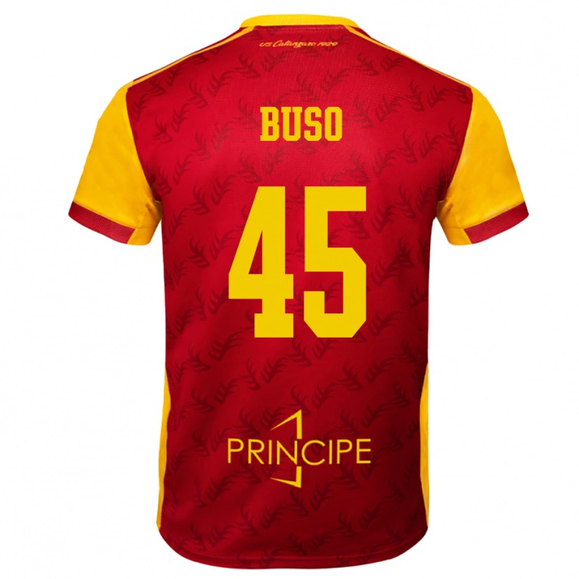 Danxen Kinderen Nicolò Buso #45 Geel Rood Thuisshirt Thuistenue 2025/26 T-Shirt België