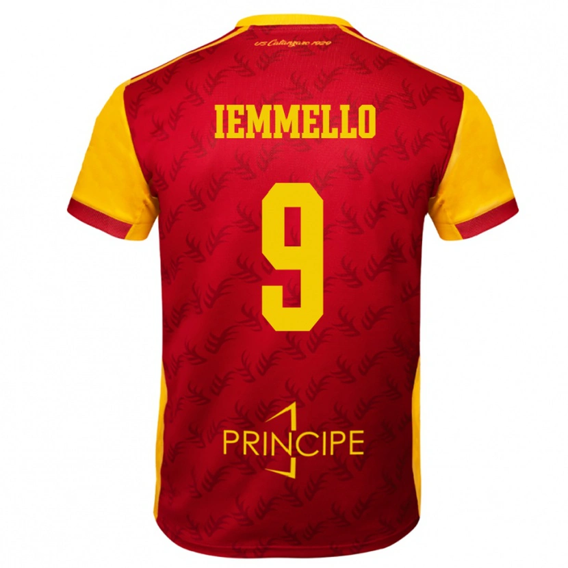 Danxen Kinderen Pietro Iemmello #9 Geel Rood Thuisshirt Thuistenue 2025/26 T-Shirt België