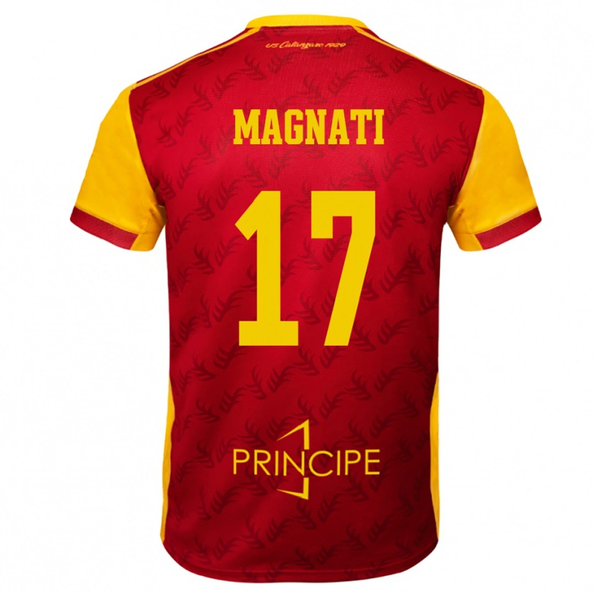 Danxen Kinderen Francesco Magnati #17 Geel Rood Thuisshirt Thuistenue 2025/26 T-Shirt België