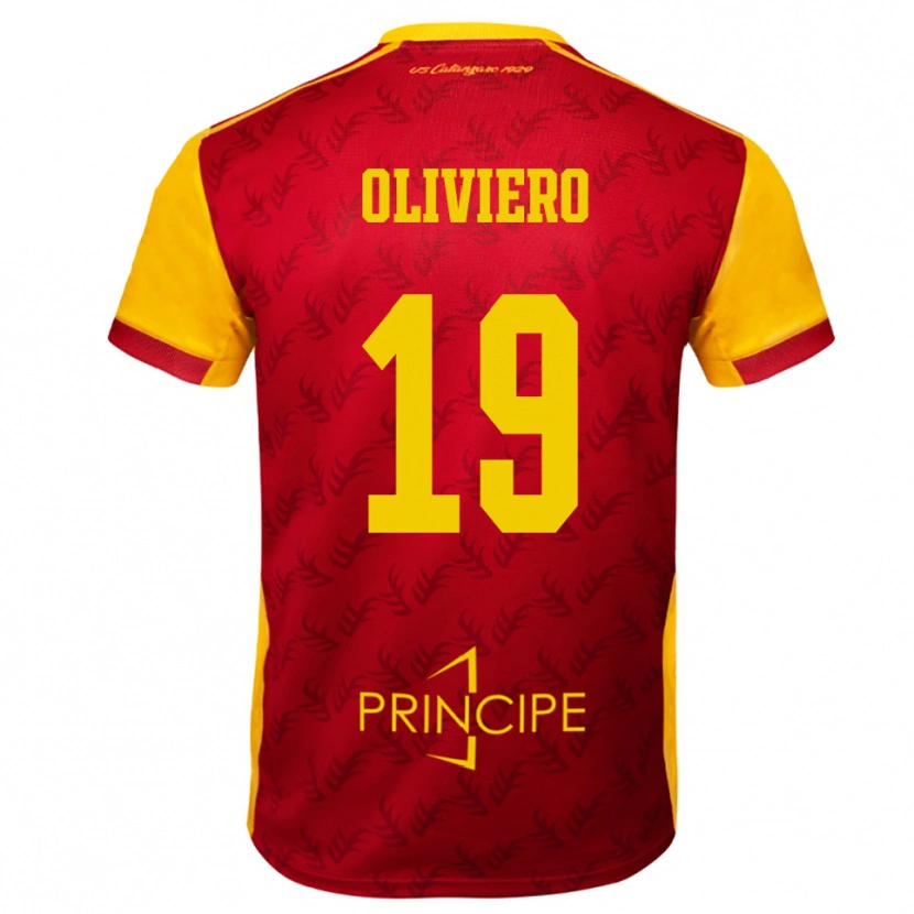 Danxen Kinderen Andrea Oliviero #19 Geel Rood Thuisshirt Thuistenue 2025/26 T-Shirt België