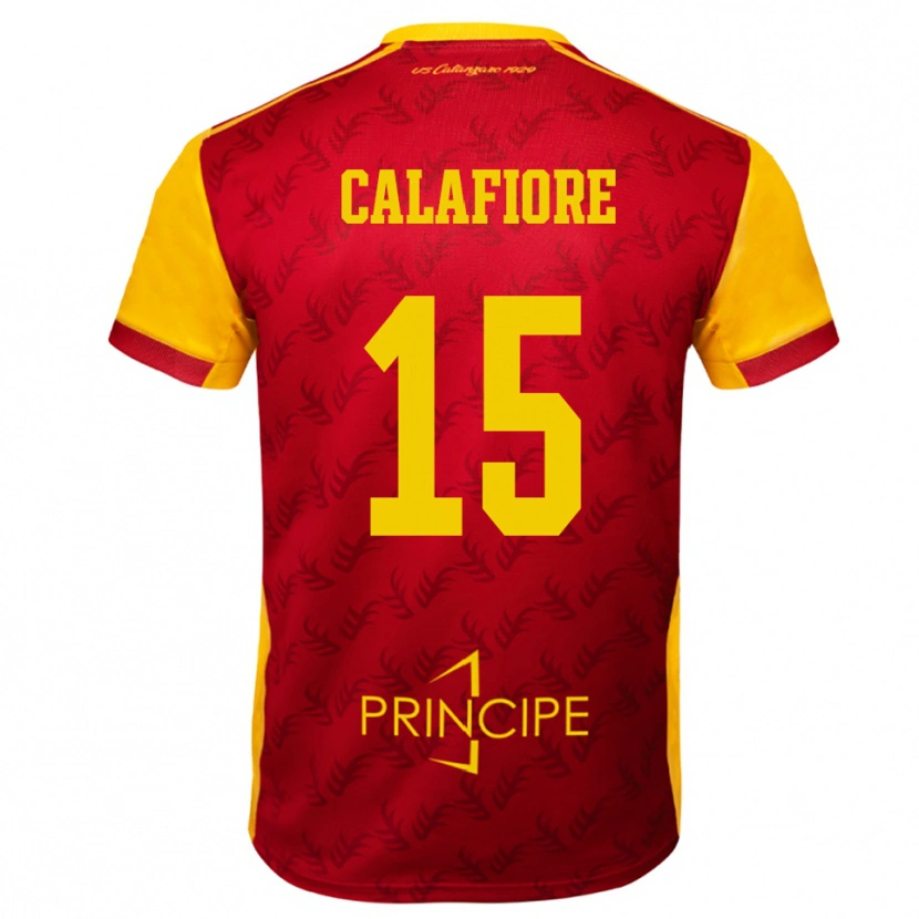 Danxen Kinderen Donato Calafiore #15 Geel Rood Thuisshirt Thuistenue 2025/26 T-Shirt België