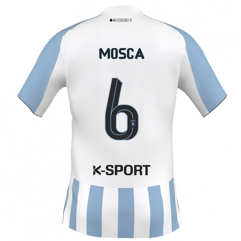 Danxen Kinderen Giulio Mosca #6 Wit Hemelsblauw Thuisshirt Thuistenue 2025/26 T-Shirt België