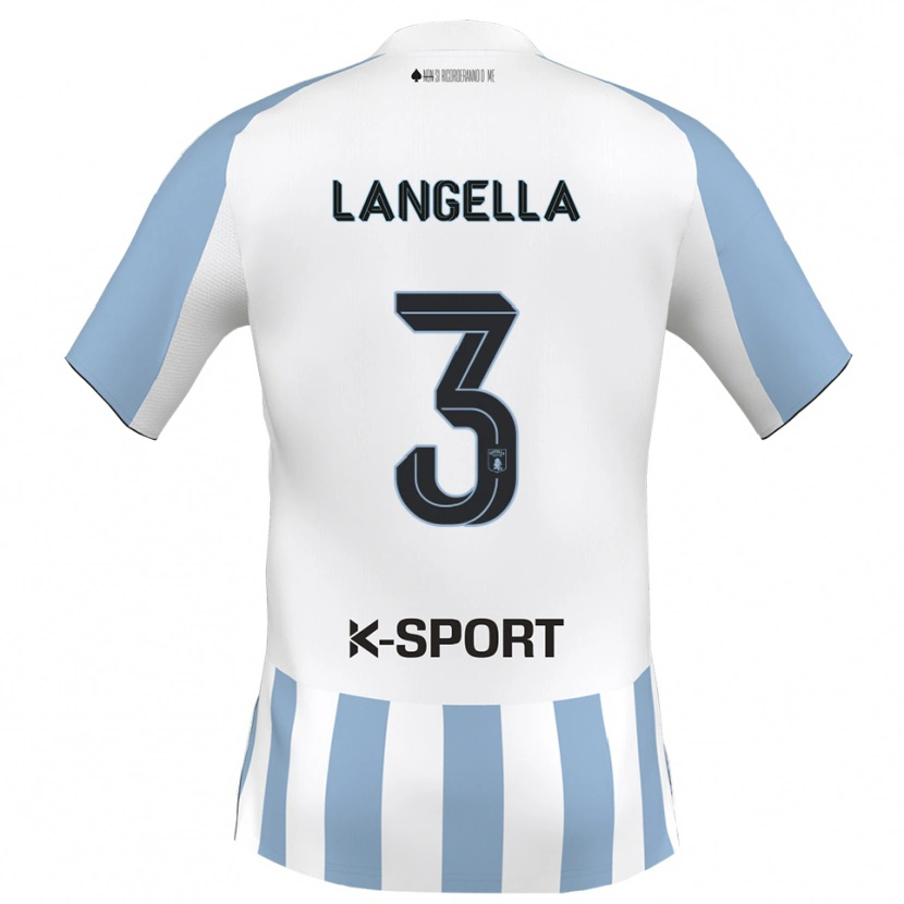 Danxen Kinderen Matteo Langella #3 Wit Hemelsblauw Thuisshirt Thuistenue 2025/26 T-Shirt België