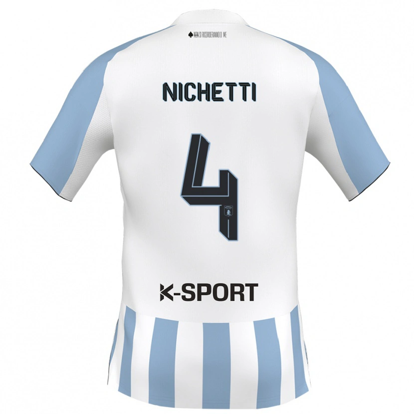 Danxen Kinderen Marco Nichetti #4 Wit Hemelsblauw Thuisshirt Thuistenue 2025/26 T-Shirt België