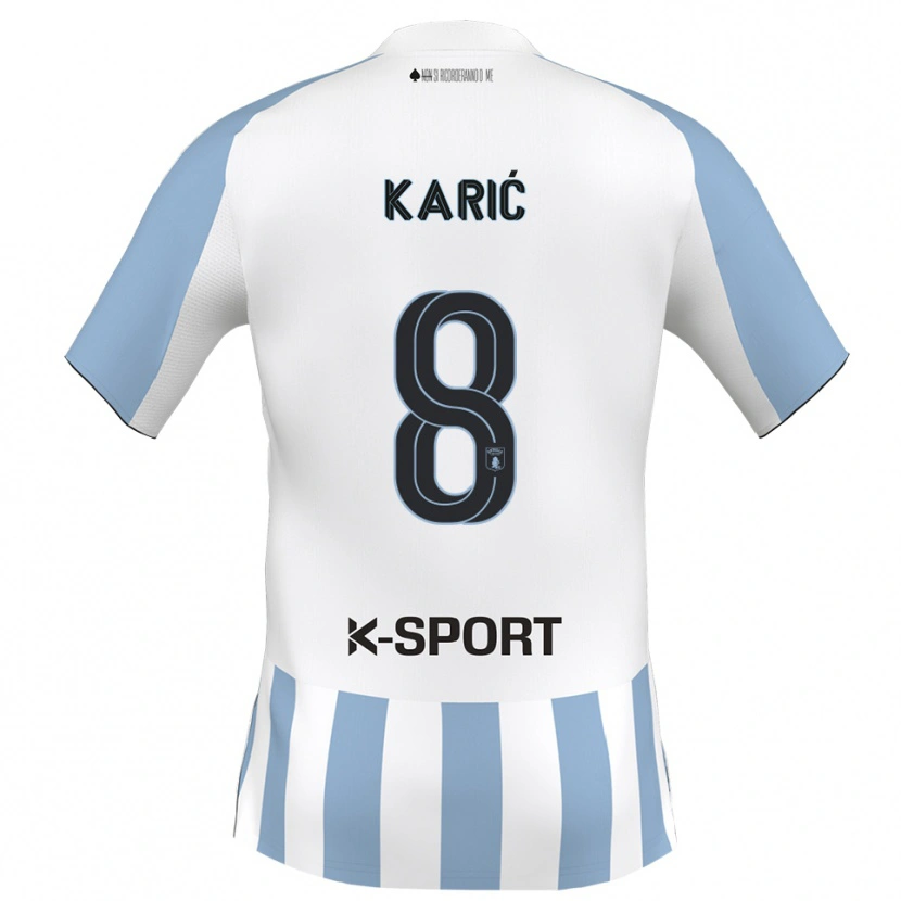 Danxen Kinderen Nermin Karić #8 Wit Hemelsblauw Thuisshirt Thuistenue 2025/26 T-Shirt België