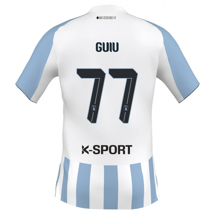 Danxen Kinderen Bernat Guiu #77 Wit Hemelsblauw Thuisshirt Thuistenue 2025/26 T-Shirt België