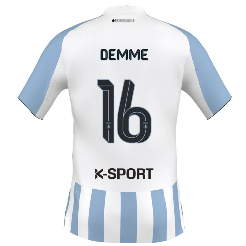Danxen Kinderen Maurizio Demme #16 Wit Hemelsblauw Thuisshirt Thuistenue 2025/26 T-Shirt België