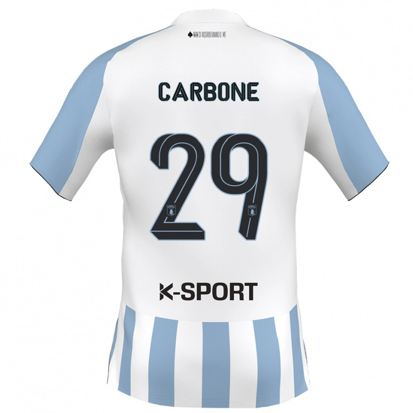 Danxen Kinderen Matteo Carbone #29 Wit Hemelsblauw Thuisshirt Thuistenue 2025/26 T-Shirt België