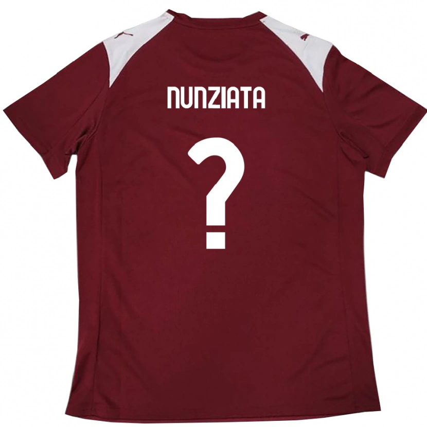 Danxen Kinderen Francesco Nunziata #0 Bourgondië Wit Thuisshirt Thuistenue 2025/26 T-Shirt België