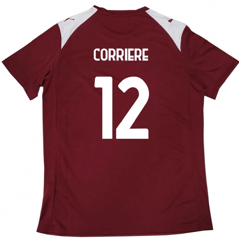 Danxen Kinderen Francesco Corriere #12 Bourgondië Wit Thuisshirt Thuistenue 2025/26 T-Shirt België