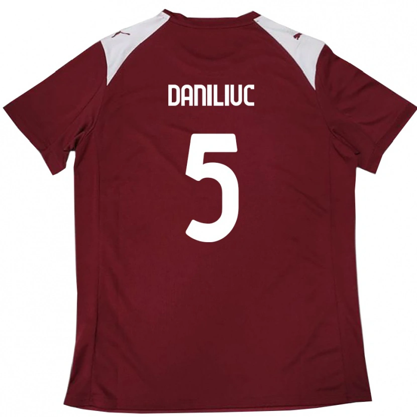 Danxen Kinderen Flavius Daniliuc #5 Bourgondië Wit Thuisshirt Thuistenue 2025/26 T-Shirt België
