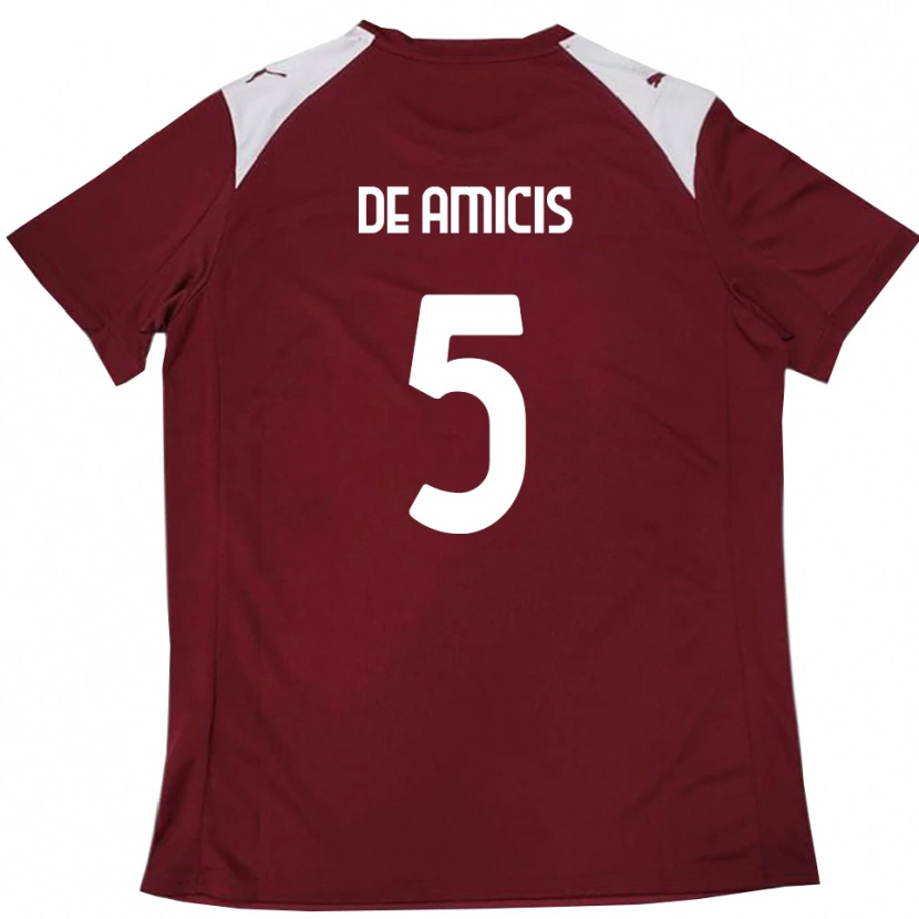 Danxen Kinderen Christian De Amicis #5 Bourgondië Wit Thuisshirt Thuistenue 2025/26 T-Shirt België