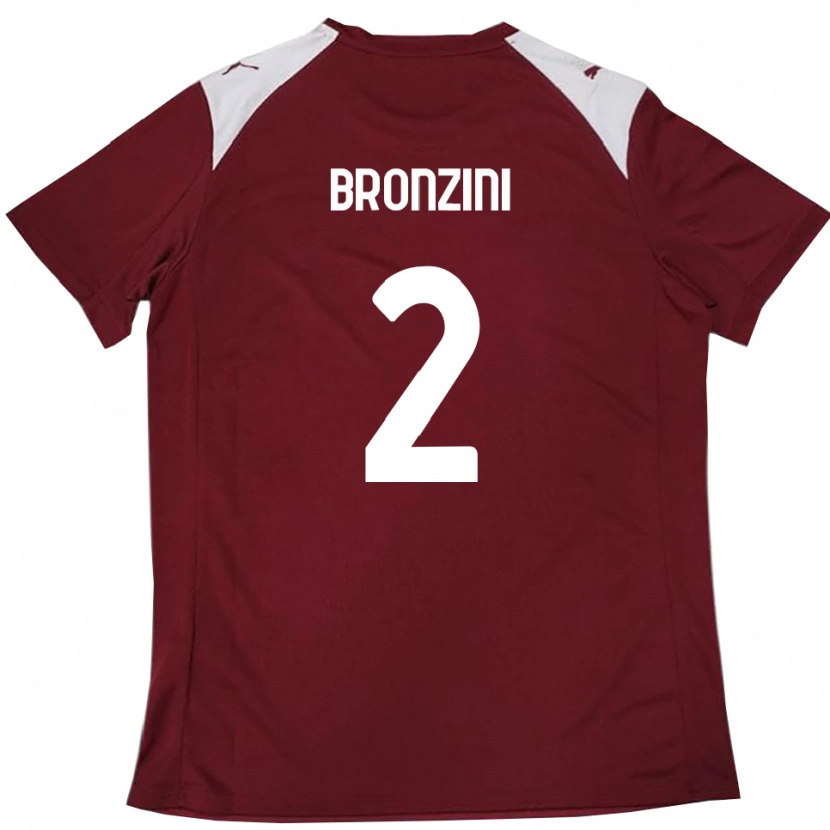 Danxen Kinderen Luca Bronzini #2 Bourgondië Wit Thuisshirt Thuistenue 2025/26 T-Shirt België