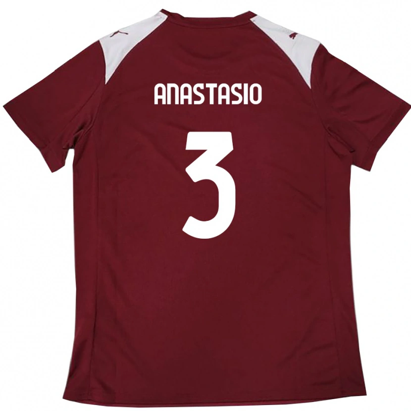 Danxen Kinderen Armando Anastasio #3 Bourgondië Wit Thuisshirt Thuistenue 2025/26 T-Shirt België