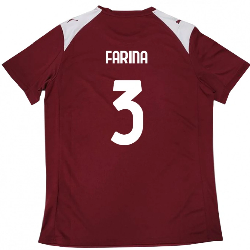 Danxen Kinderen Alfredo Farina #3 Bourgondië Wit Thuisshirt Thuistenue 2025/26 T-Shirt België