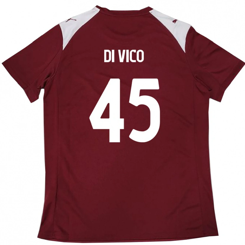Danxen Kinderen Rocco Di Vico #45 Bourgondië Wit Thuisshirt Thuistenue 2025/26 T-Shirt België