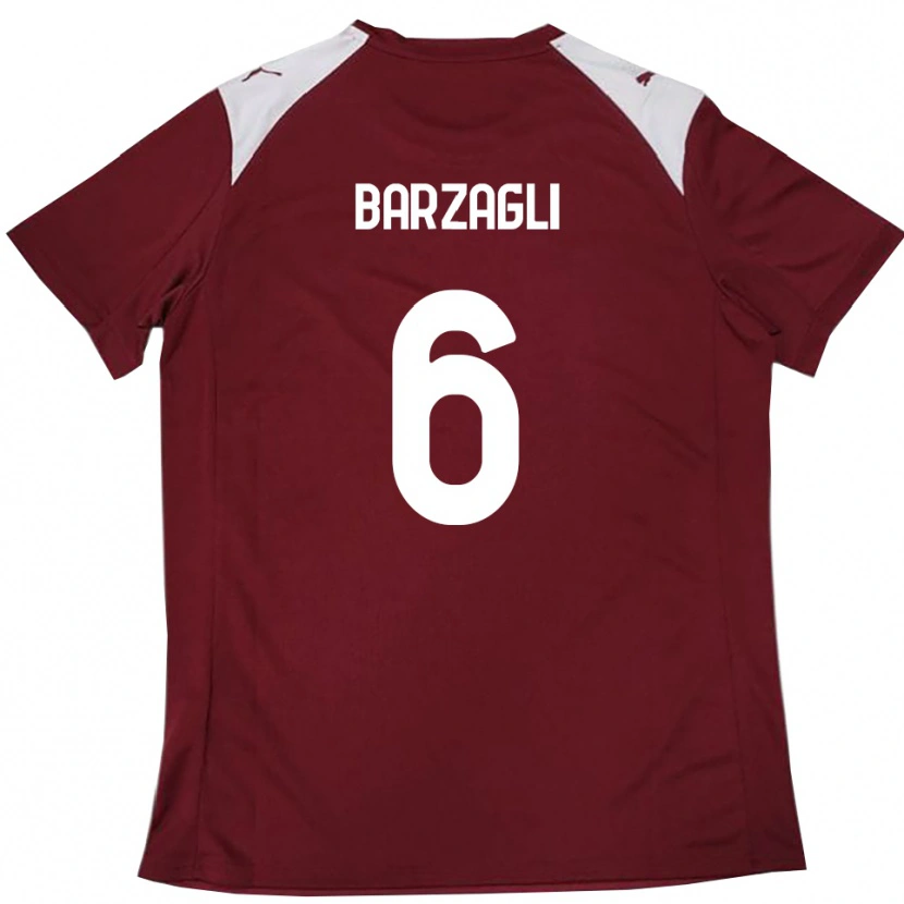 Danxen Kinderen Gabriele Barzagli #6 Bourgondië Wit Thuisshirt Thuistenue 2025/26 T-Shirt België