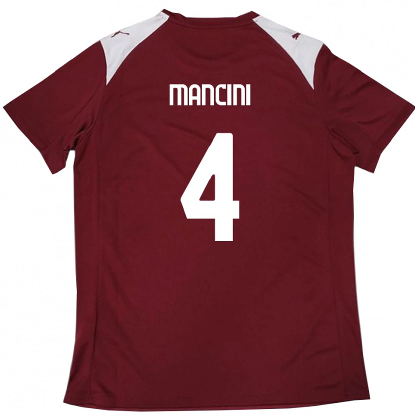 Danxen Kinderen Samuele Mancini #4 Bourgondië Wit Thuisshirt Thuistenue 2025/26 T-Shirt België
