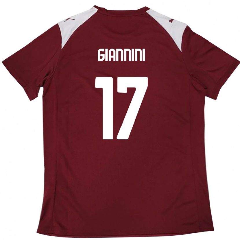 Danxen Kinderen Emanuele Giannini #17 Bourgondië Wit Thuisshirt Thuistenue 2025/26 T-Shirt België