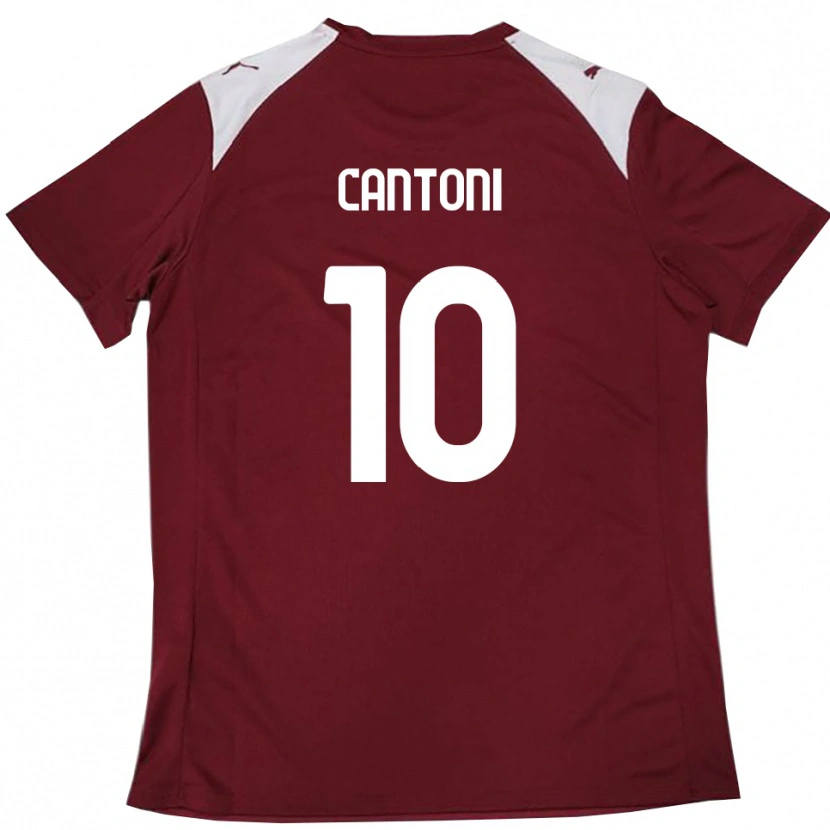 Danxen Kinderen Simone Cantoni #10 Bourgondië Wit Thuisshirt Thuistenue 2025/26 T-Shirt België