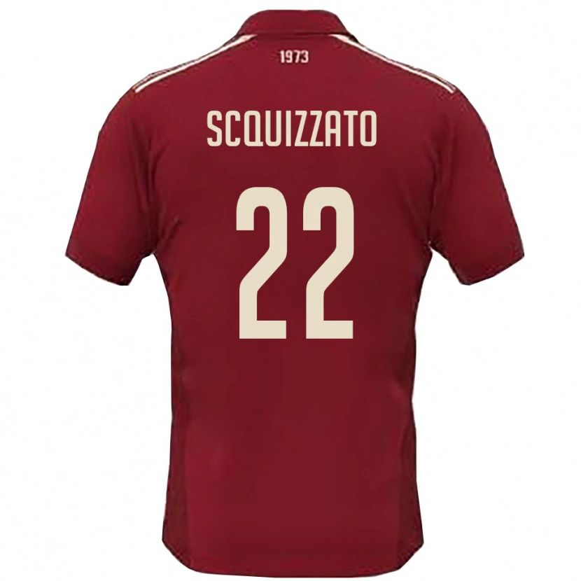 Danxen Kinderen Edoardo Scquizzato #22 Bourgondië Wit Thuisshirt Thuistenue 2025/26 T-Shirt België