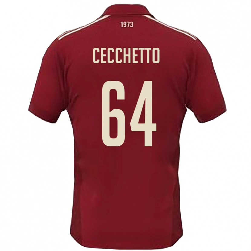 Danxen Kinderen Andrea Cecchetto #64 Bourgondië Wit Thuisshirt Thuistenue 2025/26 T-Shirt België