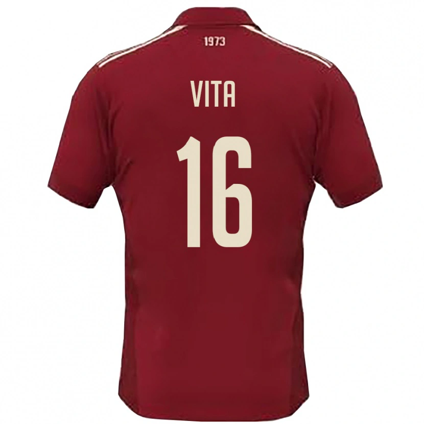Danxen Kinderen Alessio Vita #16 Bourgondië Wit Thuisshirt Thuistenue 2025/26 T-Shirt België
