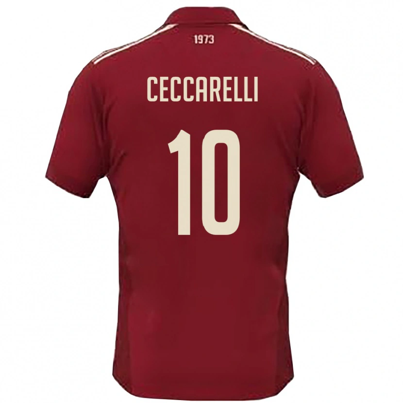 Danxen Kinderen Andrea Ceccarelli #10 Bourgondië Wit Thuisshirt Thuistenue 2025/26 T-Shirt België