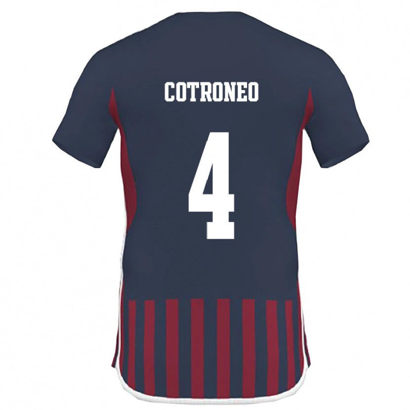 Danxen Kinderen Antonio Cotroneo #4 Donkerblauw Rood Thuisshirt Thuistenue 2025/26 T-Shirt België
