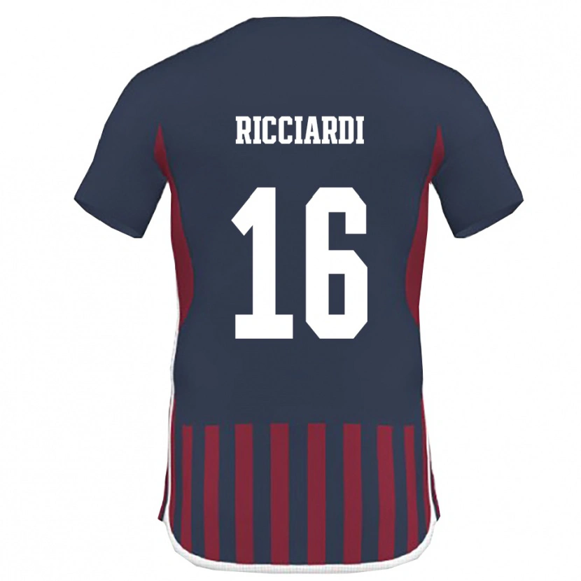 Danxen Kinderen Manuel Ricciardi #16 Donkerblauw Rood Thuisshirt Thuistenue 2025/26 T-Shirt België