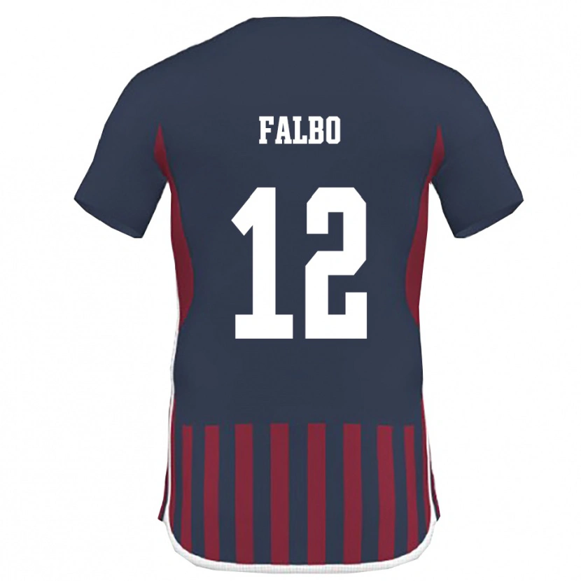 Danxen Kinderen Francesco Falbo #12 Donkerblauw Rood Thuisshirt Thuistenue 2025/26 T-Shirt België