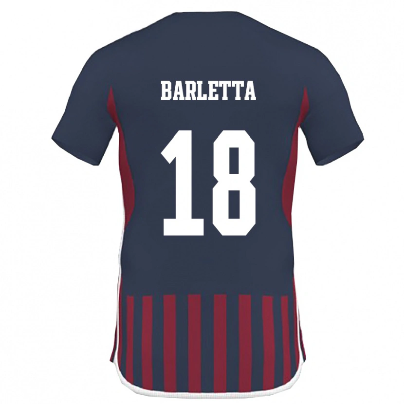 Danxen Kinderen Emanuele Barletta #18 Donkerblauw Rood Thuisshirt Thuistenue 2025/26 T-Shirt België