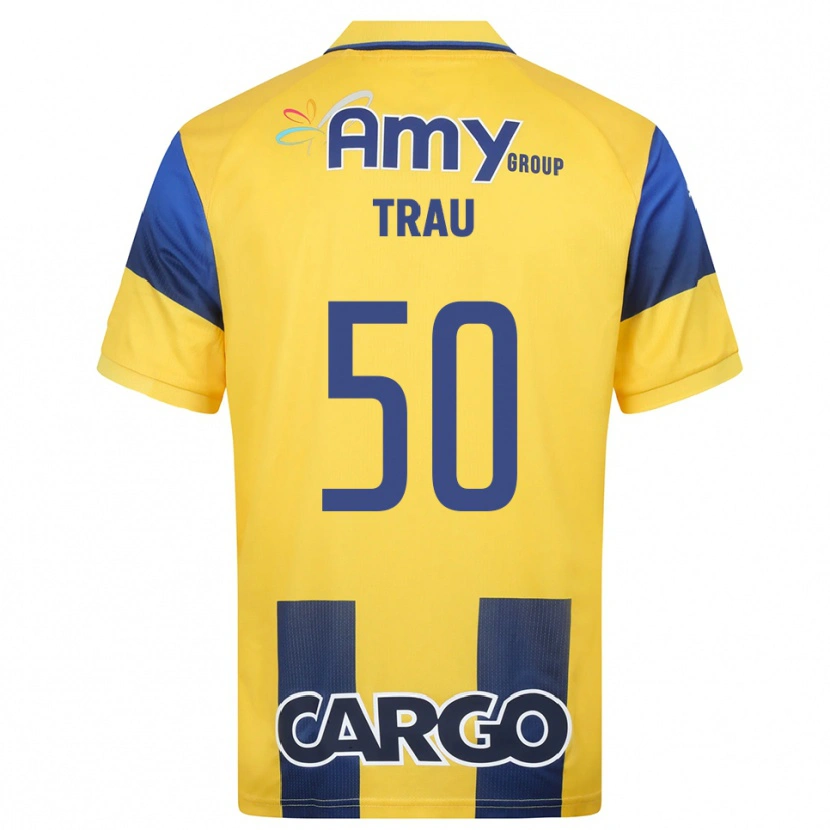 Danxen Kinderen Idan Trau #50 Geel Donkerblauw Thuisshirt Thuistenue 2025/26 T-Shirt België
