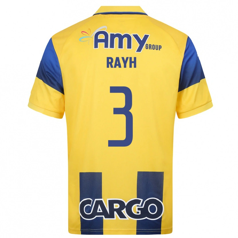 Danxen Kinderen Guy Rayh #3 Geel Donkerblauw Thuisshirt Thuistenue 2025/26 T-Shirt België