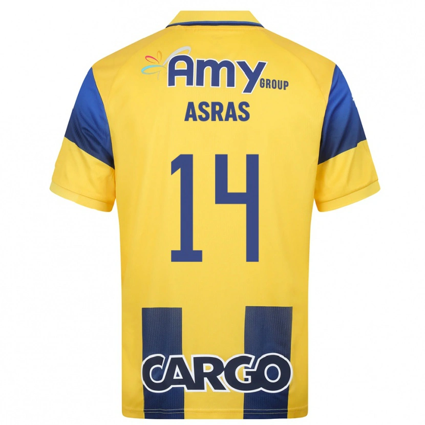 Danxen Kinderen Lotem Asras #14 Geel Donkerblauw Thuisshirt Thuistenue 2025/26 T-Shirt België