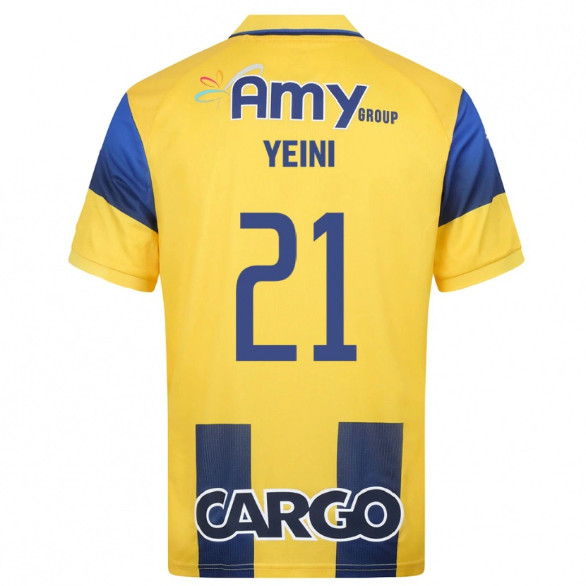 Danxen Kinderen Sheran Yeini #21 Geel Donkerblauw Thuisshirt Thuistenue 2025/26 T-Shirt België