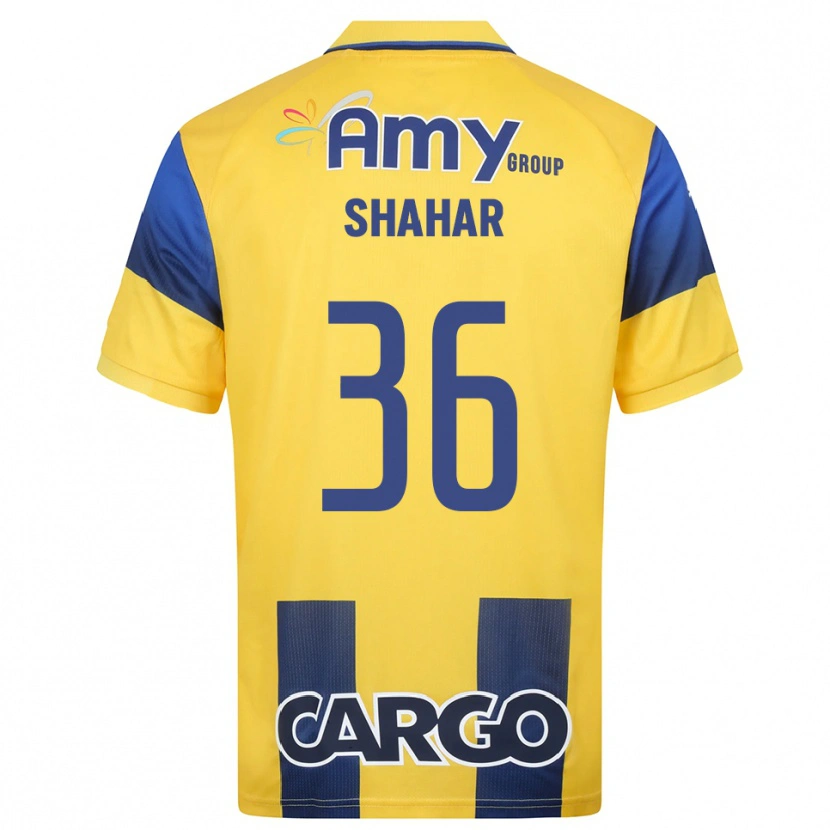 Danxen Kinderen Ido Shahar #36 Geel Donkerblauw Thuisshirt Thuistenue 2025/26 T-Shirt België
