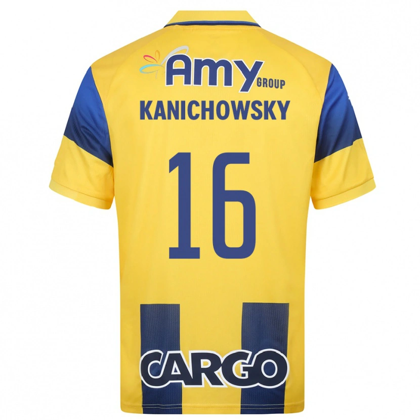 Danxen Kinderen Gabi Kanichowsky #16 Geel Donkerblauw Thuisshirt Thuistenue 2025/26 T-Shirt België