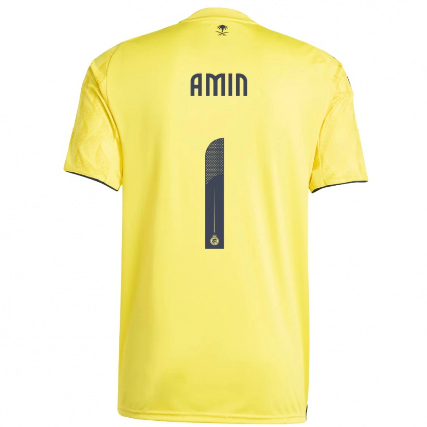 Danxen Kinderen Amin Al-Bukhari #1 Geel Zwart Thuisshirt Thuistenue 2025/26 T-Shirt België