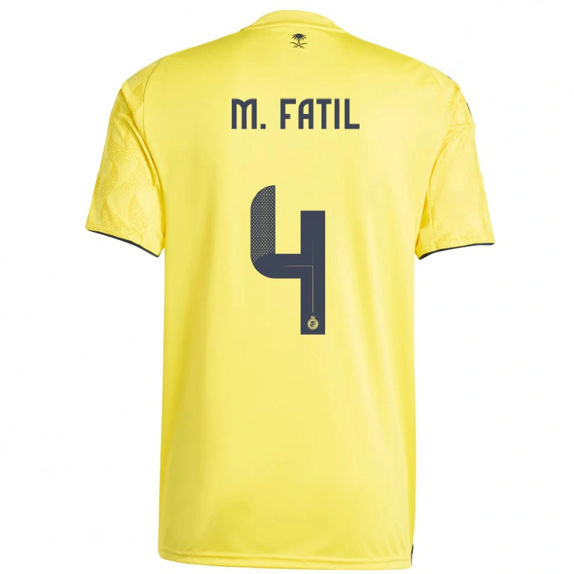 Danxen Kinderen Mohammed Al-Fatil #4 Geel Zwart Thuisshirt Thuistenue 2025/26 T-Shirt België