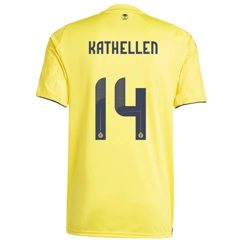 Danxen Kinderen Kathellen Sousa Feitoza #14 Geel Zwart Thuisshirt Thuistenue 2025/26 T-Shirt België