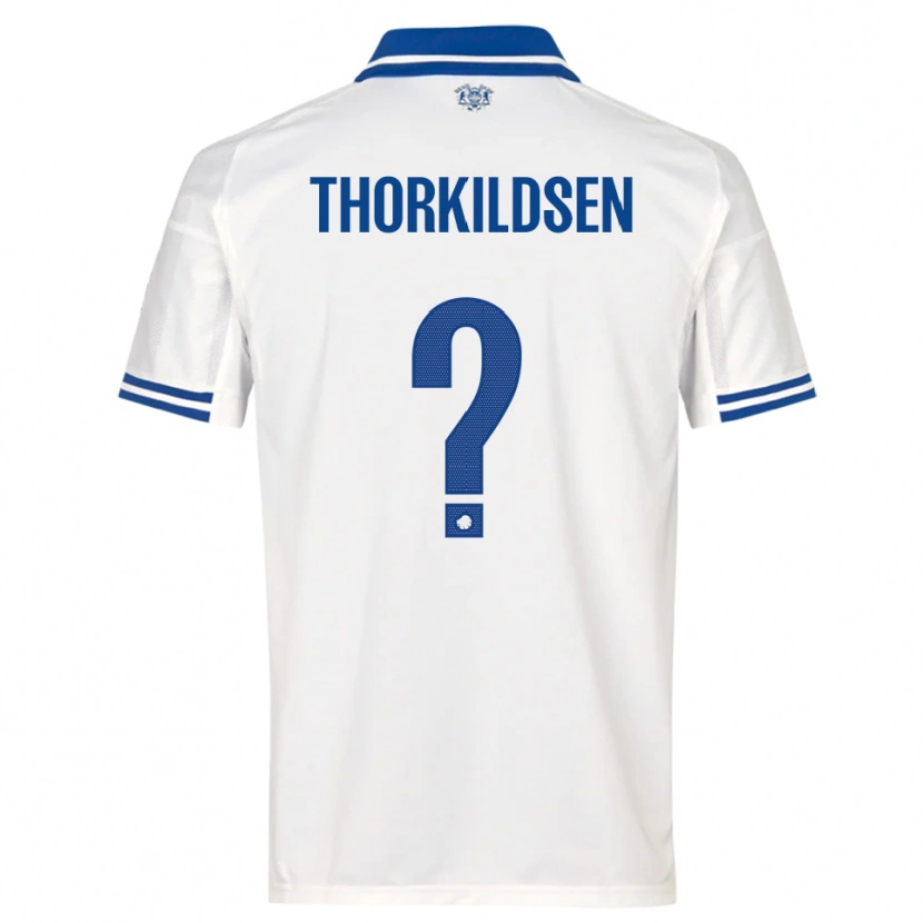 Danxen Kinderen Elias Thorkildsen #0 Wit Blauw Thuisshirt Thuistenue 2025/26 T-Shirt België
