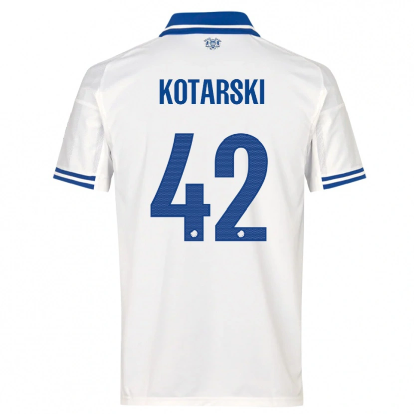Danxen Kinderen Dominik Kotarski #42 Wit Blauw Thuisshirt Thuistenue 2025/26 T-Shirt België